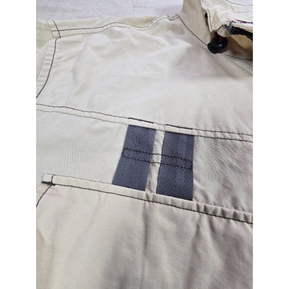 Tommy Hilfiger Beige Utility Field Jacket XL Full Zip Pockets Hong Kong Y2K - Picture 7 of 16